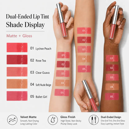 Perfect Twin Lip — Dual-Ended Liquid Lipstick with Velvet Matte Color and Glossy Shine