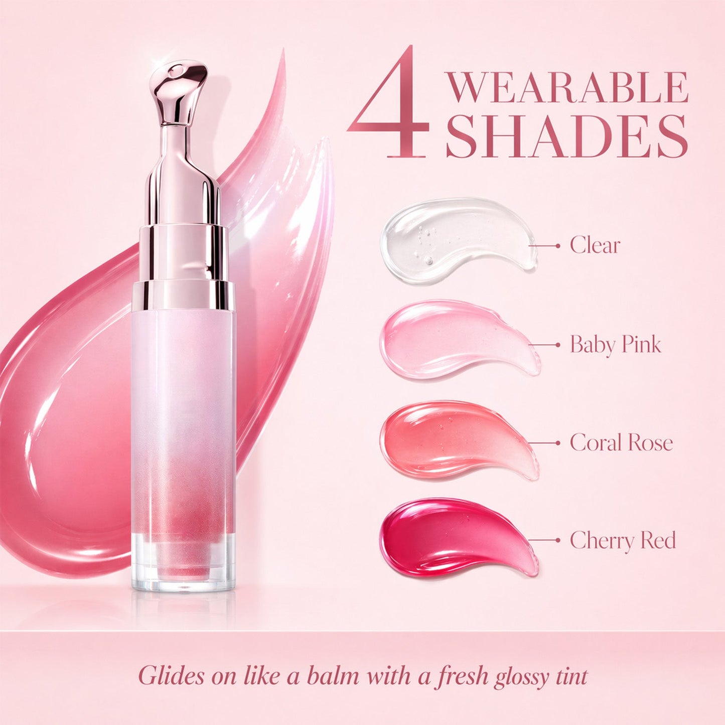 The Lip Serum for Glass Skin: "Non-Sticky & Non-Greasy Formula, 12-Hour Glass-Like Shine