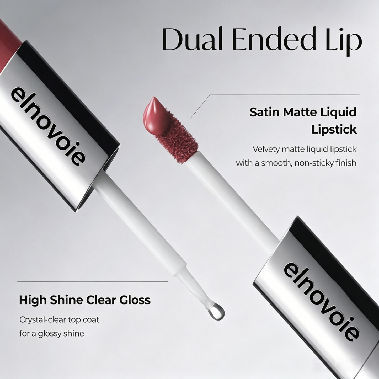 Perfect Twin Lip — Dual-Ended Liquid Lipstick with Velvet Matte Color and Glossy Shine