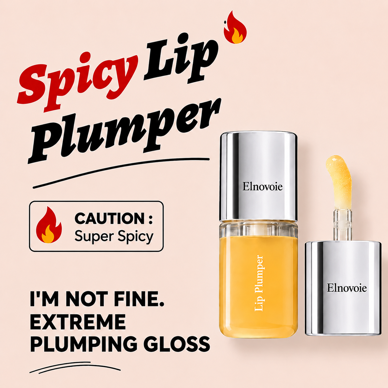 🔥LAST DAY 50% OFF💋elnovoie Spicy Lip Plumper - Fuller-Looking Lip Plumper Gloss