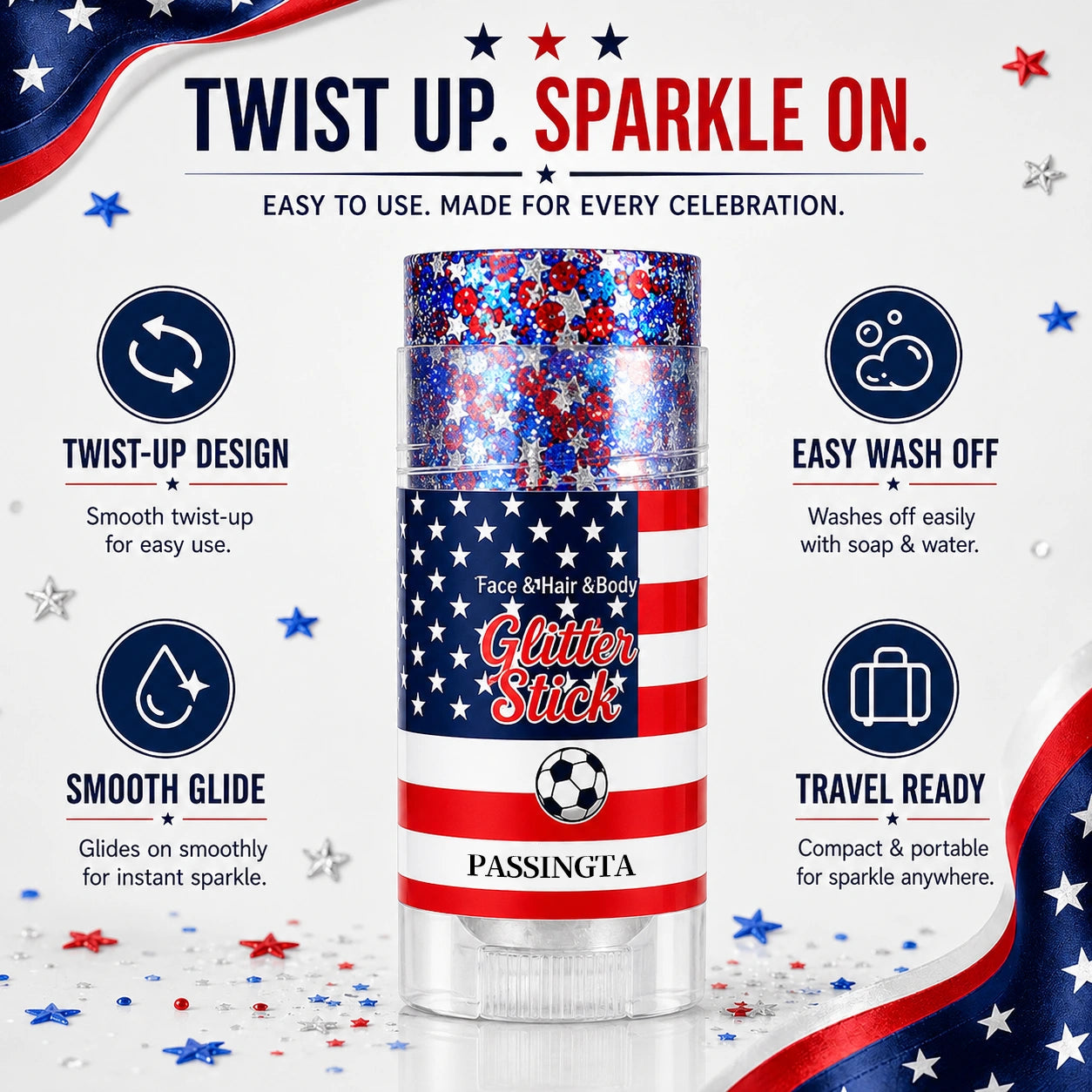 July 4th Glitter Stick