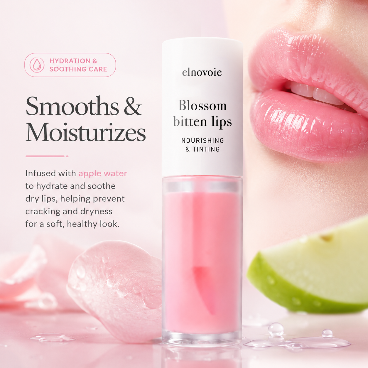 2-in-1 Hydrating Lip Oil Stain for Natural Tint & Glass-Like Shine