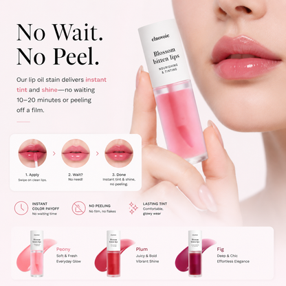 2-in-1 Hydrating Lip Oil Stain for Natural Tint & Glass-Like Shine