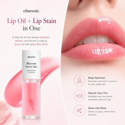2-in-1 Hydrating Lip Oil Stain for Natural Tint & Glass-Like Shine