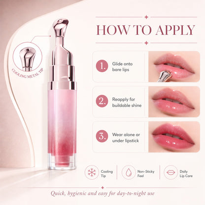 The Lip Serum for Glass Skin: "Non-Sticky & Non-Greasy Formula, 12-Hour Glass-Like Shine